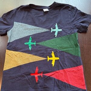 Hanna Andersson Airplane Adventure Tee - Black, Red, Yellow, Green